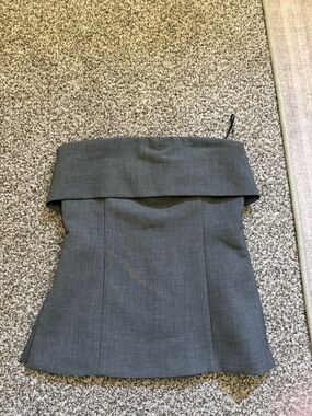 Aritzia Strapless Fold-Over Top in Gray